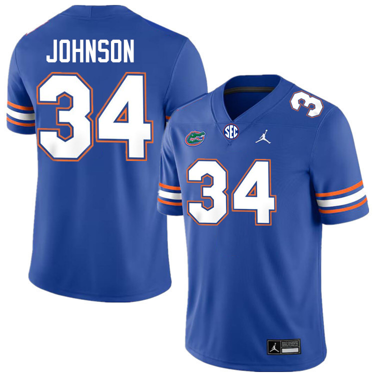 Myles Johnson Florida Jersey,Florida Gators #34 Myles Johnson Uniforms,Jersey Youth-Royal